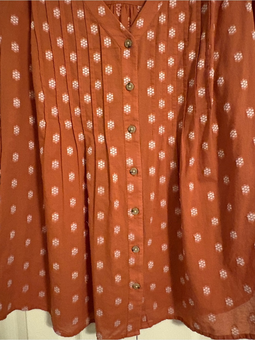 ✨ J. Jill Rust Floral Peasant Button Down Top | Size Large ✨ - Picture 11 of 12